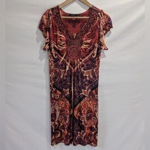 Retro Apt 9 Paisley Jeweled Dress Size Medium